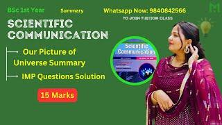 BSc 1st Year Scientific Communication || Our Picture of Universe Summary & Questions Solution