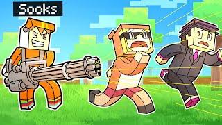 minecraft manhunt with OVERPOWERED GUNS (chaos)