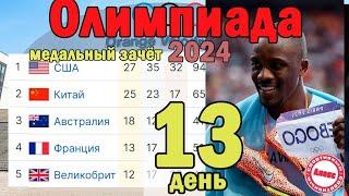 Олимпиада 2024. Медали, результаты. 13-й день