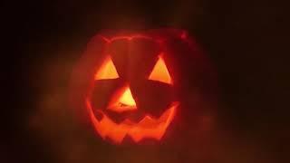 Halloween Pumpkin Jack O' Lantern | Spooky Background Sound | Burning Candle and Smoke [10 Hours]