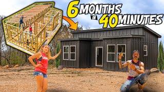 TINY HOUSE Build TIME LAPSE - From RAW LAND To Dream HOMESTEAD / 6 months in 40 minutes