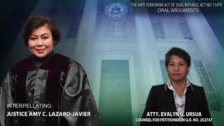 Anti-Terrorism Law Justice Amy Lazaro-Javier Interpellation