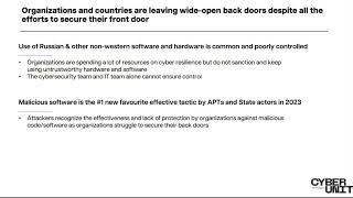 Cyber Resilience - lessons from a Cyber War
