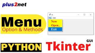 Tkinter menu with options & methods to add checkbox radio buttons items with tearoff and separators