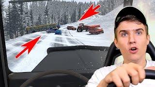 ФУРА БЕЗ ТОРМОЗОВ НА ЗИМНЕМ СПУСКЕ - BEAMNG DRIVE