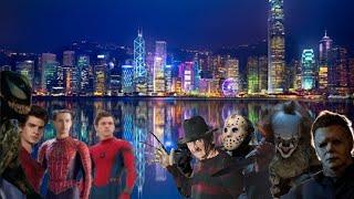 Spider-Man Trio and Tom Hardys Venom vs. Michael Myers, Jason Voorhees, Freddy Krueger and Pennywise