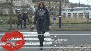 Caught crossdressed in Public - Leather Skirt and Thigh High Boots - Crossdresser