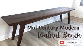 Mid Century Modern Walnut Bench Build | Custom Furniture Edmonton