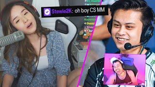 Stewie2K Joins Pokimane's Stream & She Asks Him to Play CSGO... (ft. Greekgodx)