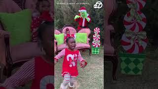 Girls run away screaming after Grinch disrupts holiday photoshoot