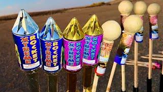 TESTING CRAZY AND UNUSUAL FIREWORK ROCKETS THAT FLY SUPER HIGH!