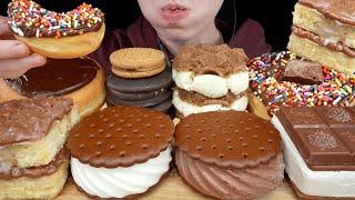 ASMR Milka Chocolate Honey Bun, Cadbury, Ferrero Rocher, Ice Cream Sandwich, Donut, Oreo, Cheesecake