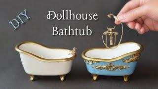 Cheap Plastic to Fantastic ~Roll Top Bathtubs DIY~ #Miniatures #RollTopBath #CraftIdeasMiniature