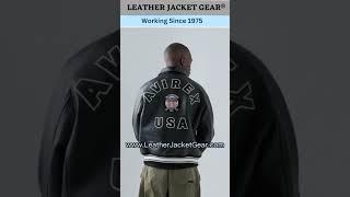 Mens Black Avirex Leather Bomber Jacket | Avirex Icon Leather Jacket | Leather Jacket Gear #shorts