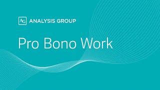 Pro Bono Work at Analysis Group