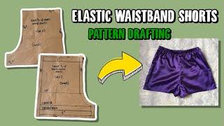 How To Draft A Pattern for ELASTIC WAISTBAND SHORTS ••• for Adults & Kids 🩳 @sewquaint