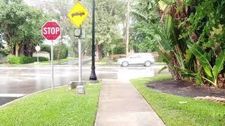 Walking in Very Heavy Rain - Palm Beach,  Florida - 4K ASMR