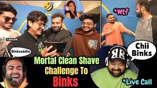 Mortal Clean Shave Challenge To Binks | Live Call GoldyBhai #mortal #irl #binks