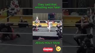 If wrestling is fake, explain this (Jesus the wrestler) #martialartsfail #funny #fail #memes