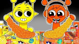 SPRUNKI Animation - OREN & SIMON Convenience Store Yellow Orange Food | ASMR Mukbang