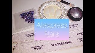 Aliexpress nails: зеркальная втирка, подставка для типс, пилки,стразы