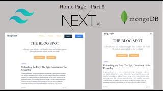Full stack Nextjs Blog Application | Mongodb Nextjs Next-auth | Part 8 Home Page