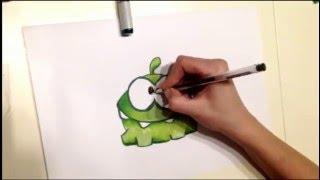 how to draw om nom (как нарисовать ам няма)