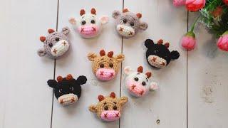 Magnet Korovka. How to tie a cow brooch .Amigurumi bull. Part 2