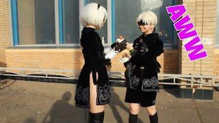 NieR Automata 2B and 9S Cosplay at Oni no Yoru 2018