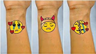 Emojis Mixing Tattoo With Pen | Emojis Tattoos