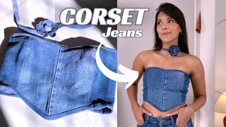 DIY CORSET JEANS COM MODELAGEM ( Upcycling )