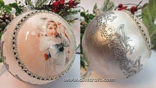 Christmas baubles DIY Decoupage Ornaments