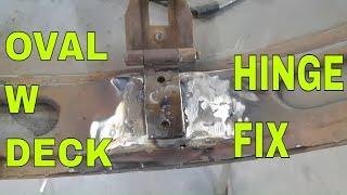 Nov 54 OVAL WINDOW VW bug W decklid broken hinge repair plus more fender work