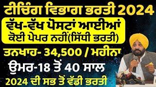 Punjab Teacher Bharti 2024 Out |Punjab Govt Jobs Dec 2024|Punjab Govt Jobs in Dec 2024| Meet Academy