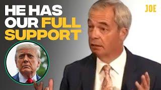 Just Nigel Farage sucking up to Donald Trump for bombing Iran