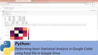 Python: Performing basic Statistical Analysis in Google Colab using Excel file in Google Drive