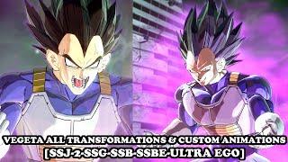 NEW Awakened Vegeta All Transformations [SSJ-2-SSG-SSB-SSBE-ULTRA EGO] CUSTOM ANIMATION! Xenoverse 2