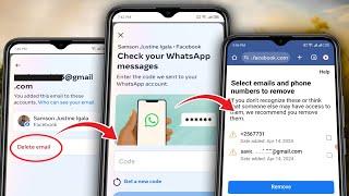 How to Remove Gmail or Phone Number from Facebook 2024 | Check your WhatsApp Messages Facebook