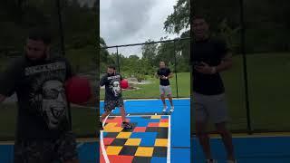 Zakyius made a crazy shot at his basketball court #shorts