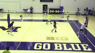 Michigan Volleyball Warmup and Blocking