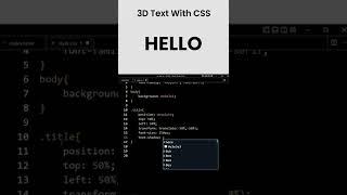 3D Text Effect With CSS #shorts