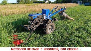 ЕЛИ СКОСИЛ , МОТОБЛОК КЕНТАВР С КОСИЛКОЙ,  КУПИЛ АКБ ДО МОТОБЛОКА / MOWER TO HEAVY MOTORBLOCK