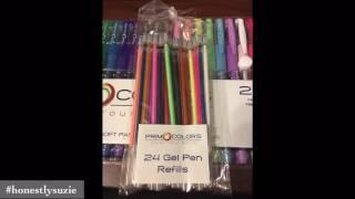 Primocolors 24 Piece Set Gel Pens, 24 Refills Adult Coloring Pens