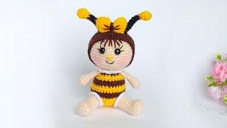 I advise you to do exactly this How to crochet an Adorable BEE doll 