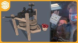 3D Modeling Cider Mill & Press in SketchUp