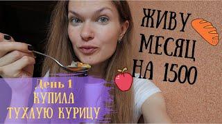 ЖИВУ МЕСЯЦ НА 1500 рублей! Закупка продуктов! День 1.