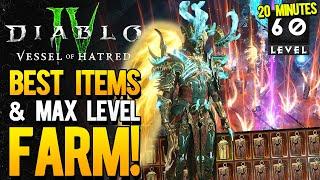 Best New Loot Farm & LVL 60 in 20 Minutes | Diablo 4 Vessel of Hatred