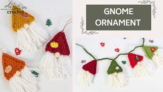 CROCHET GNOME ORNAMENT or GARLAND | SCRAP YARN crochet pattern | Holiday Crochet | QUICK and EASY