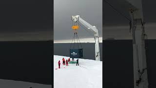 The SA Agulhas II has just pulled up to the ice shelf to deliver our goods!