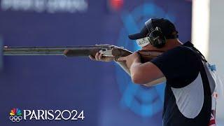 Great Britain's Nathan Hales sets Olympic record in men's trap final | Paris Olympics | NBC Sports